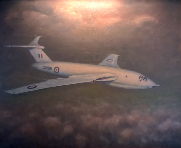 Painting of test Victor B1 XA918 by artist and former Handley Page employee Peter Coombs