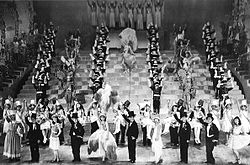 Japan's all-female Takarazuka Revue in a 1930 performance of "Parisette" Paris Sette-Takarazuka1930.jpg