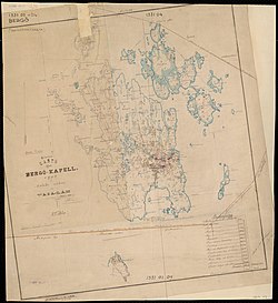 Parish map of Bergö in Finland