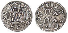 Münze der Stadt Pavia mit der Titulatur des römisch-deutschen Kaisers Friedrich II.