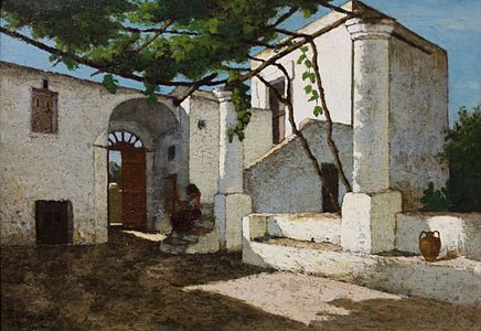Paysage, Cour à Capri, 1864, Félix Lionnet, musée des Beaux-Arts de Nantes