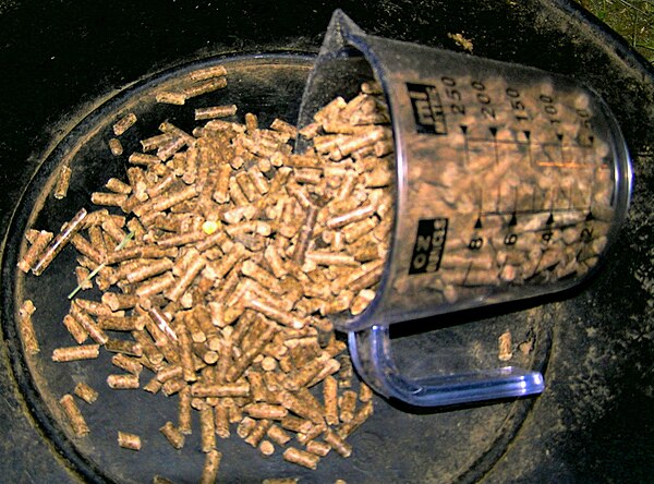 A pelleted ration designed for horses