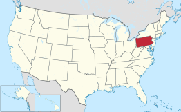Locatie van Pennsylvania