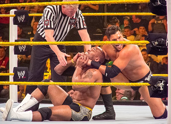 McNeil as Percy Watson against Johnny Curtis in a match on NXT in 2012.