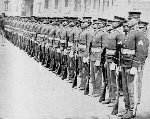 Philippine Scouts in formation during the American colonial period