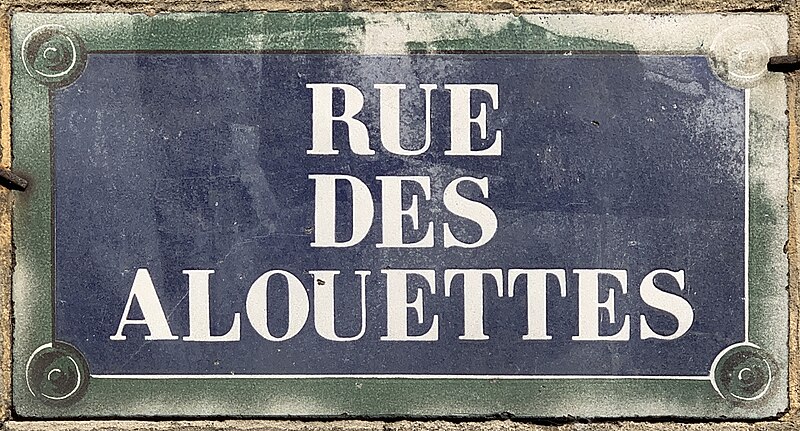 File:Plaque Rue Alouettes - Paris XIX (FR75) - 2021-07-22 - 1.jpg