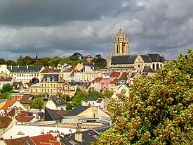 Pontoise (95), cathédrale Saint-Maclou, vue depuis le jardin des Cinq Sens (promontoire du château).jpg