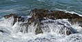 Sea foam on rocks. Porto Covo, Portugal