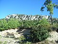 Fault-line cliff on Profitis Ilias. In the foreground are friable rocks of Middle Miocene-Pleistocene age.