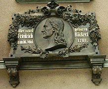 Gedenktafel am Geburtshaus Friedrich Rückerts am Markt