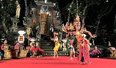 Balinese Ramayana dance drama, performed in Sarasvati Garden in Ubud. Ramayana Bali Ubud 1.jpg