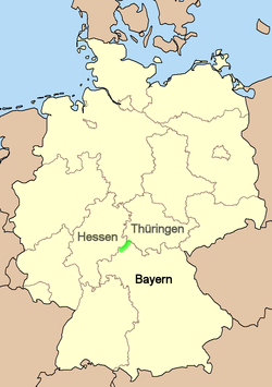 Location of the Rhön in Germany