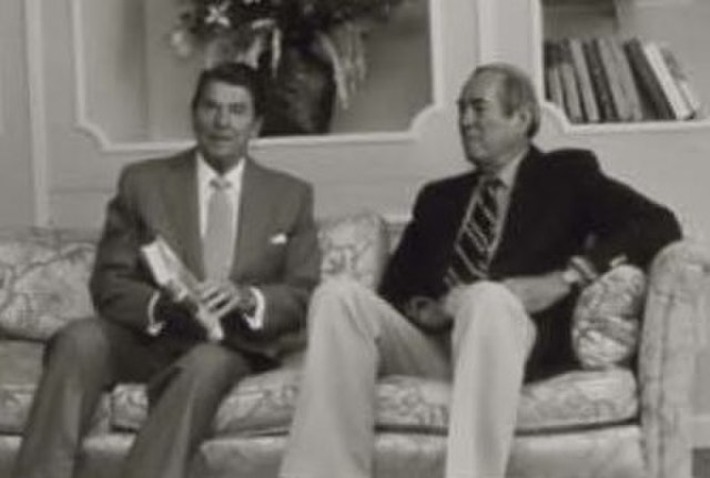 Ronald Reagan visits with Drury in 1981