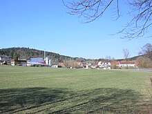 Höniger Mühle (links) und Hönig, Blickrichtung Ost