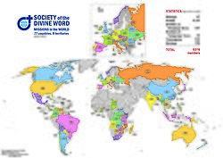 Countries and territories where the Divine Word Missionaries are present (2018) with years of foundation in each mission and some statistics (2020). SVD World .jpg