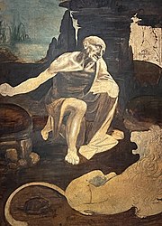 Saint Jerome in the Wilderness (unfinished) c. 1480–1490,[d 5] Vatican (Source: Wikimedia)