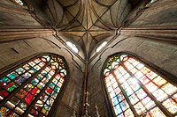 San Sebastian Church windows, part of a National Cultural Treasure