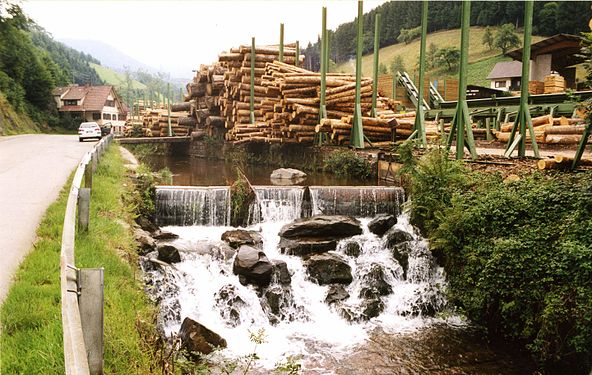 Sawmill at the Harmersbach, Black Forest in 2000.
