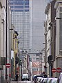 Streets in Schaarbeek, offices of downtown Brussels in the background