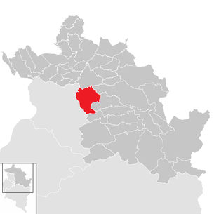 Lage der Gemeinde Schwarzenberg (Vorarlberg) im Bezirk Bregenz (anklickbare Karte)