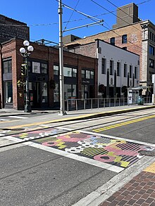 The artistic crossing at Occidental Avenue South and South Jackson Street in Pioneer Square, 2023 Seattle, Washington, in July 2023 - 02.jpg