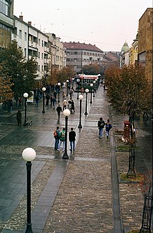 Fußgängerzone im Zentrum der Stadt