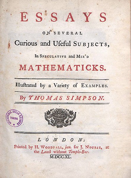 File:Simpson, Thomas – Essays on several curious and useful subjects, in speculative and mix'd mathematicks, 1740 – BEIC 768468.jpg