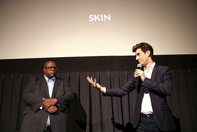 Daryle Lamont Jenkins and Guy Nattiv at the premiere of Skin during the 2019 Montclair Film Festival