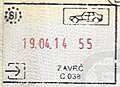 Entry stamp for road travel, issued at Zavrč