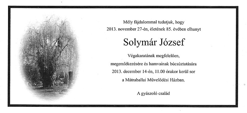 File:Solymár József gyászjelentése.jpg