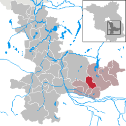Läget för kommunen Spreewaldheide i Landkreis Dahme-Spreewald