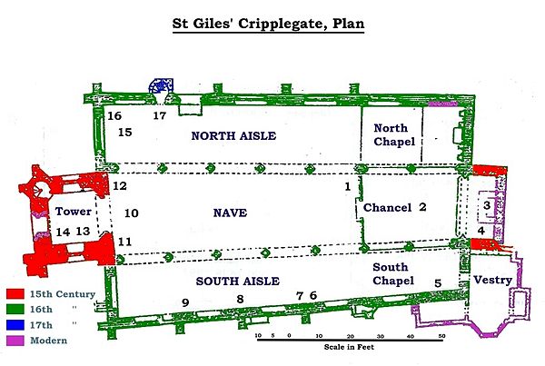 Interior of St Giles Cripplegate