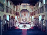 A rare American church built imitating the architecture of an Early Christian basilica, St. Mary's (German) Church in Pennsylvania, now demolished.