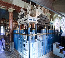 Monument to Sir John St John in the church St Marys church, Lydiard Tregoze - monument to Sir John St John (geograph 3122154).jpg