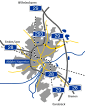 Bundesautobahn 28: Verlauf, Geschichte, Siehe auch