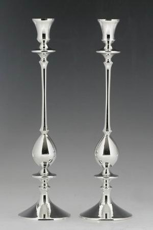 Silver Shabbat candlesticks