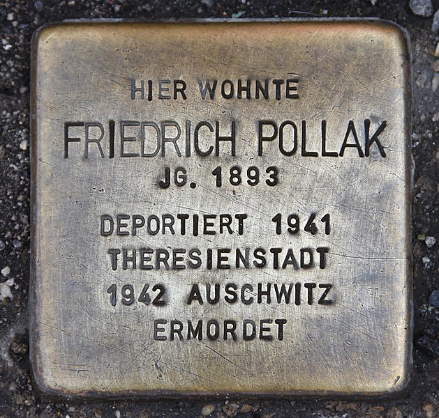 File:Stolperstein für Friedrich Pollak.JPG