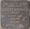 Stolperstein Margret Schönfeld