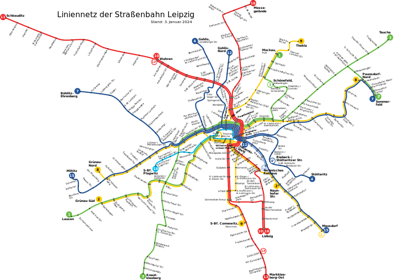 Leipzig Straßenbahnnetz