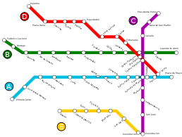 Мережа метрополітену на 1955 рік.