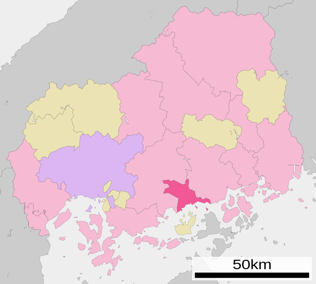 Lage Takeharas in der Präfektur