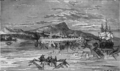 Messina kikötőjében megfigyelt fata morgana-ról 1844-ben készült rajz