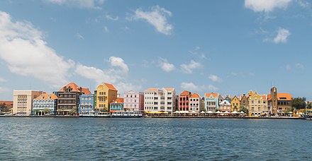 The colorful buildings of the Handelskade in Willemstad