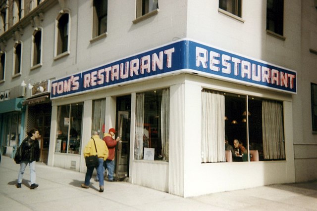 Tom's Restaurant, a diner at 112th St. and Broadway in Manhattan, was used as the exterior image of Monk's Café in the show