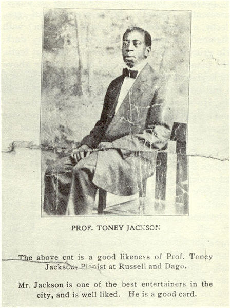 Advertising flyer for the jazz pianist Toney Jackson, c. 1910