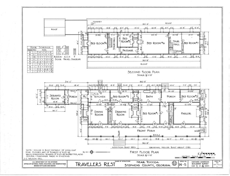 File:Travelers Rest, Toccoa, Stephens County, GA HABS GA,129-TOCO.V,1- (sheet 1 of 4).tif