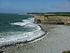 Tresilian Bay as viewed from the cliffs above