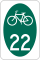 Indicatore del percorso 22 della bicicletta dello Stato di New York