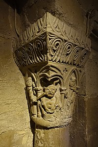 Capital of a column in the Carolingian crypt