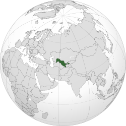 Location of Uzbekistan (green)